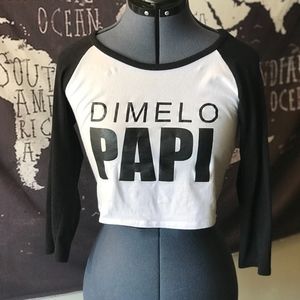 Base Ball Crop Top Tee